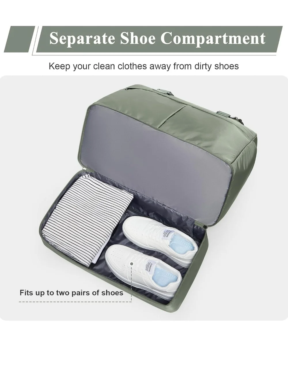 Travel Duffel Bag - Sage Green Weekend Bag